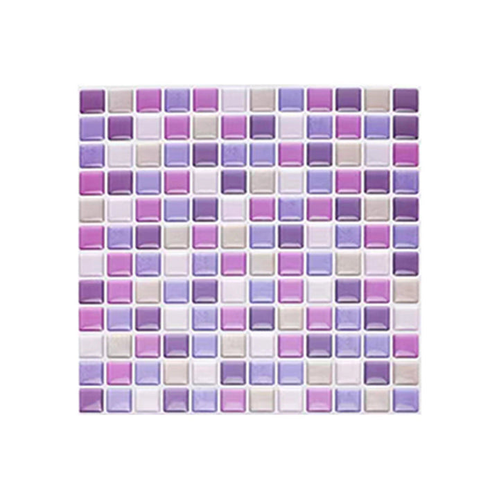 Lisslune | Plastic Peel & Stick Mosaic Tile Waterproof Peel & Stick Mosaic Tile with Square Shape