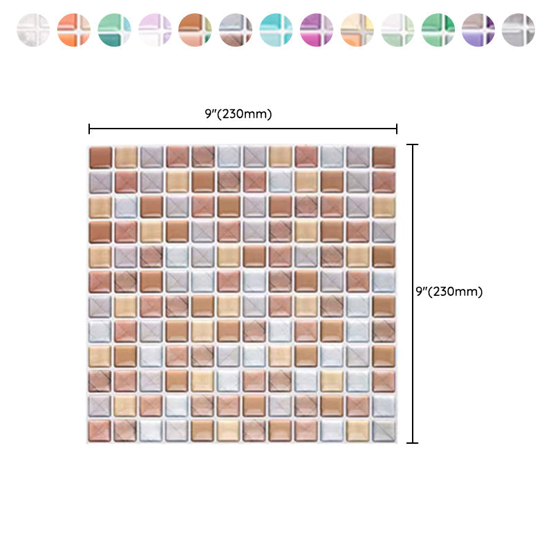Lisslune | Plastic Peel & Stick Mosaic Tile Waterproof Peel & Stick Mosaic Tile with Square Shape