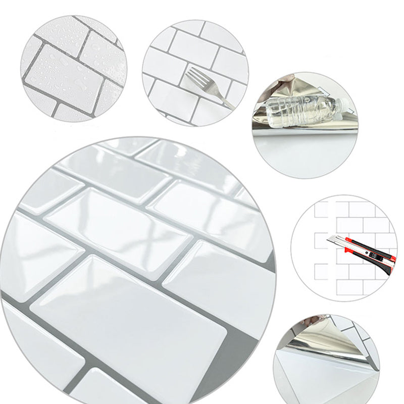 Lisslune | Subway Tile Wallpaper Plastic Peel and Stick Wall Tile
