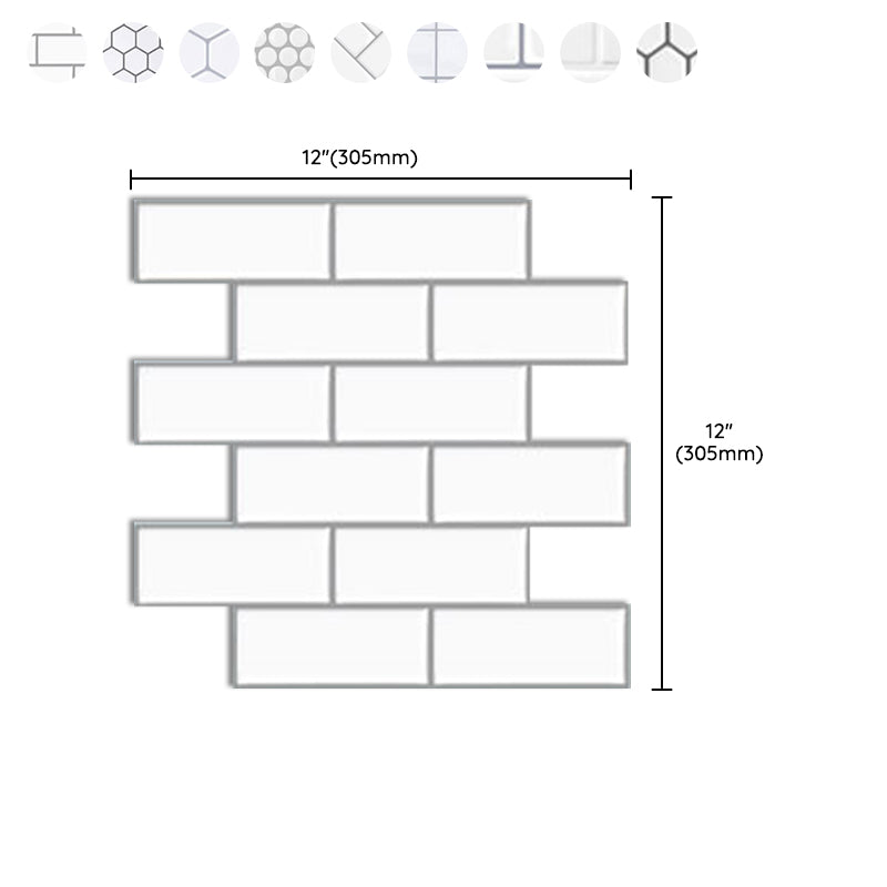 Lisslune | Subway Tile Wallpaper Plastic Peel and Stick Wall Tile