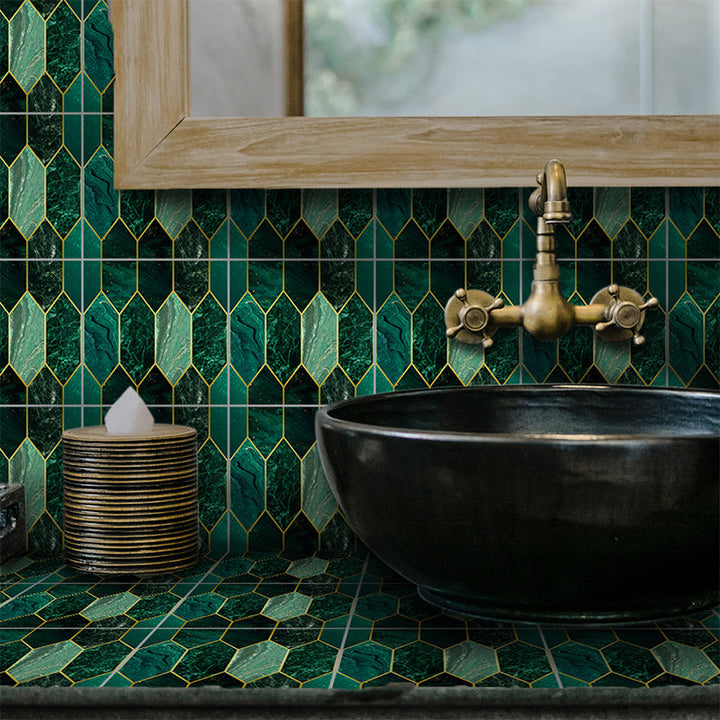 Lisslune | Mosaic Tiles Wallpaper Plastic Contemporary Removable & Stick Mosaic Tile