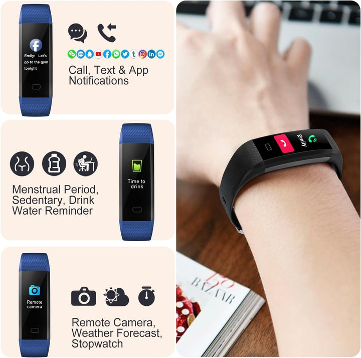 Lisslune | Blood Pressure and Heart Rate Monitor Smartwatch | Waterproof, Sleep Tracking & Fitness Insights for Daily Health Management