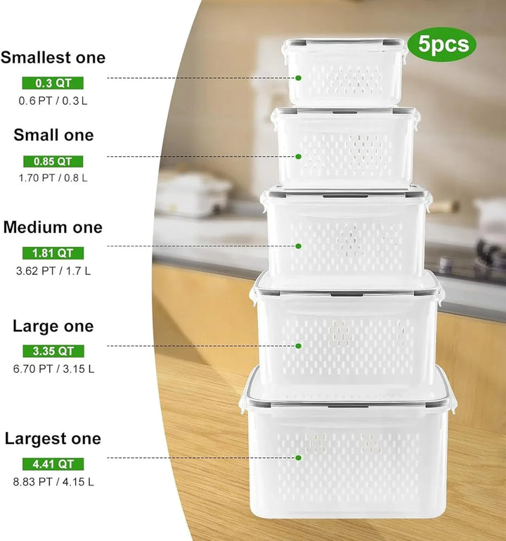 Lisslune | 5-piece Large Food Storage Set with Lids – Freshness Keeping and Practical