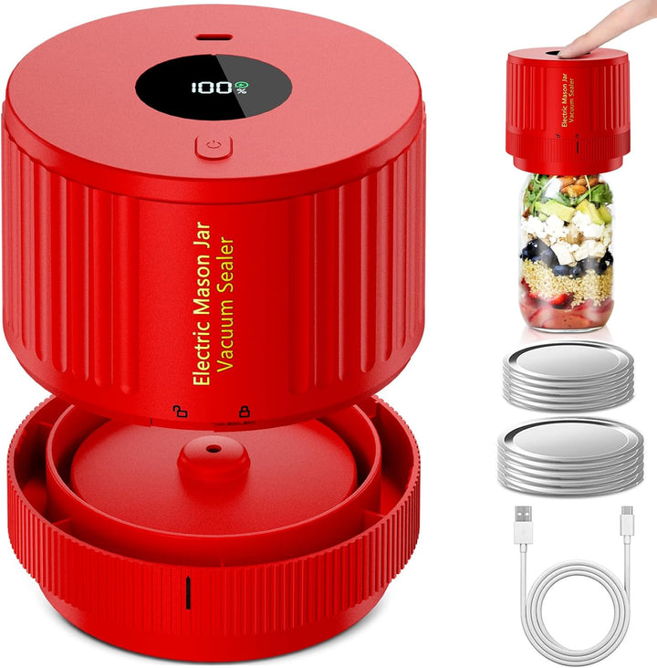 Lisslune | Electric Mason Jar Vacuum Sealer Set - Preserve Freshness Quickly!