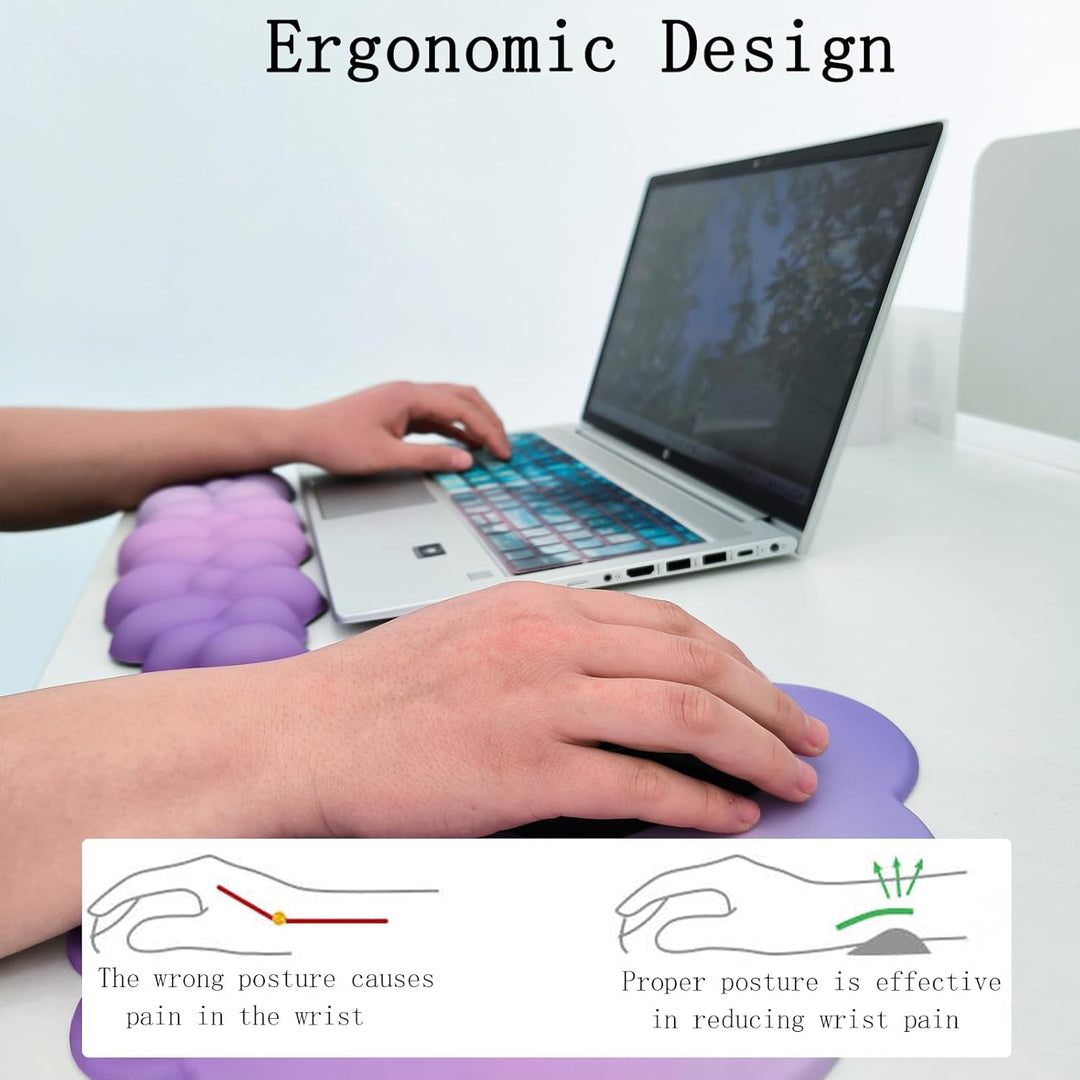 Lisslune | Cloud-Shaped Ergonomic Wrist Rest Set with Mouse Pad & Coaster – Zeyora