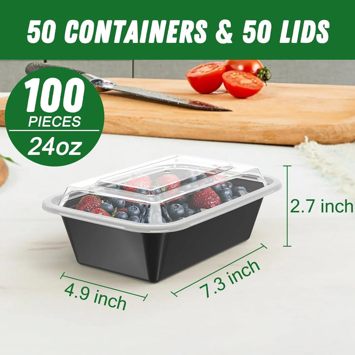 Lisslune | 50-piece Meal Prep Container Set with Lid – Ideal for Meal Preparation