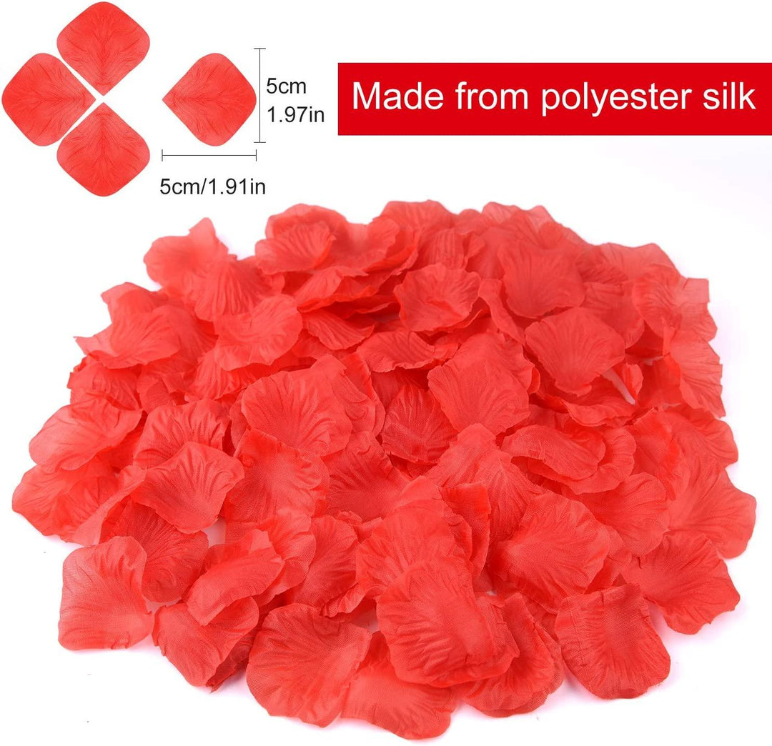 Lisslune | Romantic Elegance Silk Rose Petals Collection: 1000 Luxurious Red Petals for Memorable Celebrations