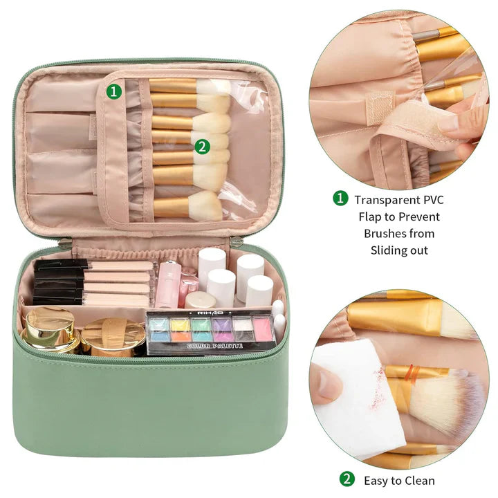 Lisslune | Practical Make-up Organizer for Traveling | With Compartments and Dividers