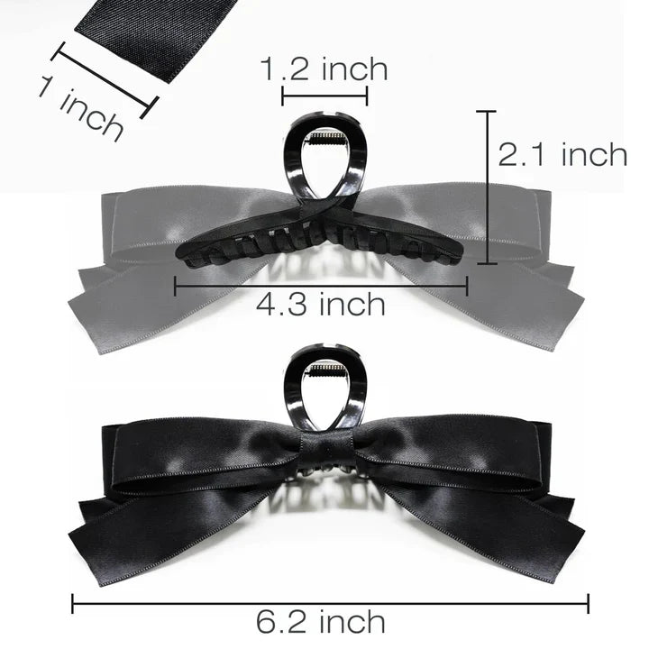 Lisslune | Large Hair Clips with Satin Bows
