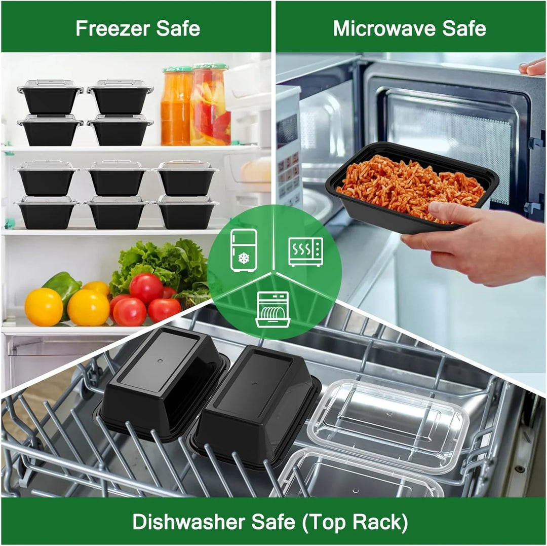 Lisslune | 50-piece Meal Prep Container Set with Lid – Ideal for Meal Preparation