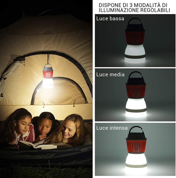 Lisslune | Solar LED Mosquito Lamp with Integrated Lantern – Effective Insect Protection and Lighting for Garden and Camping