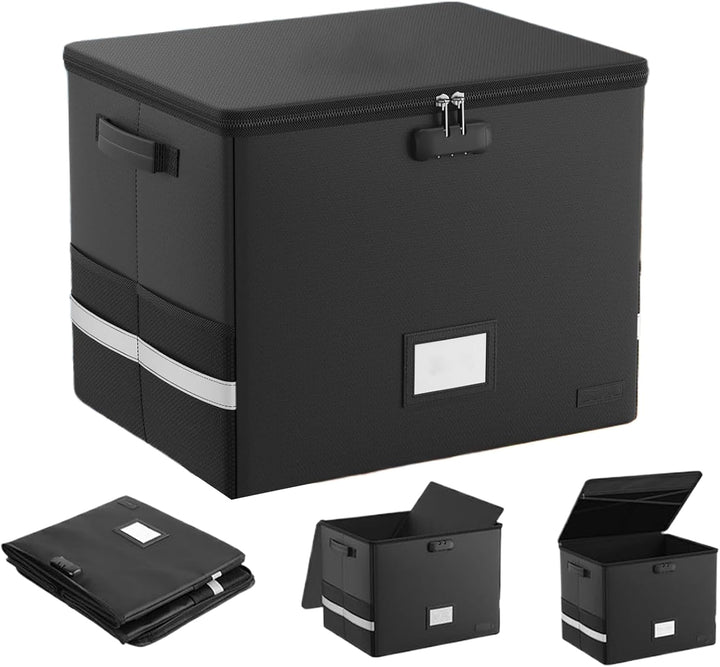 Lisslune | Fireproof Record Storage Case – Waterproof Organizer for 150+ 12-Inch Records – Arcion