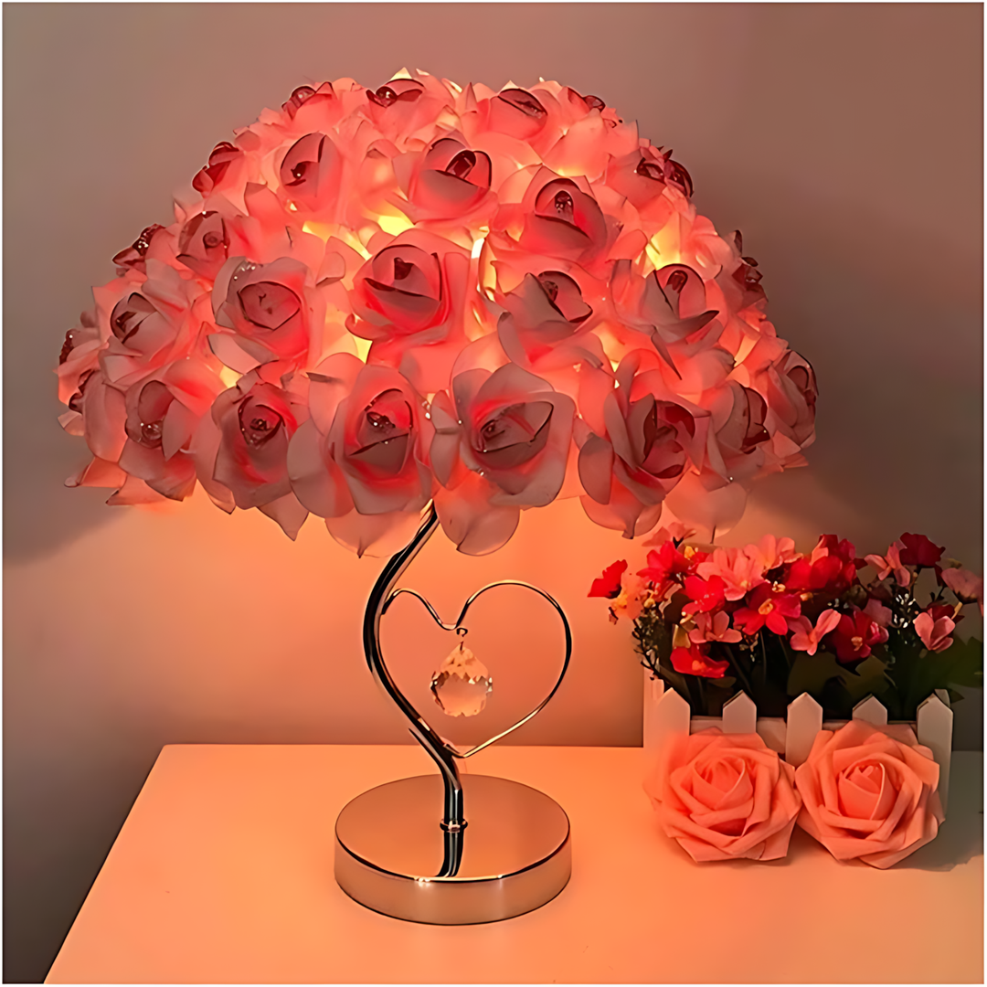 Lisslune | RoseLuxe - Elegant decorative lamp with silver stand