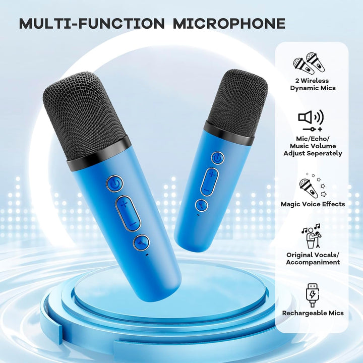Lisslune | Portable Mini Karaoke Machine with Bluetooth Speaker & 2 Wireless Mics – Veylo