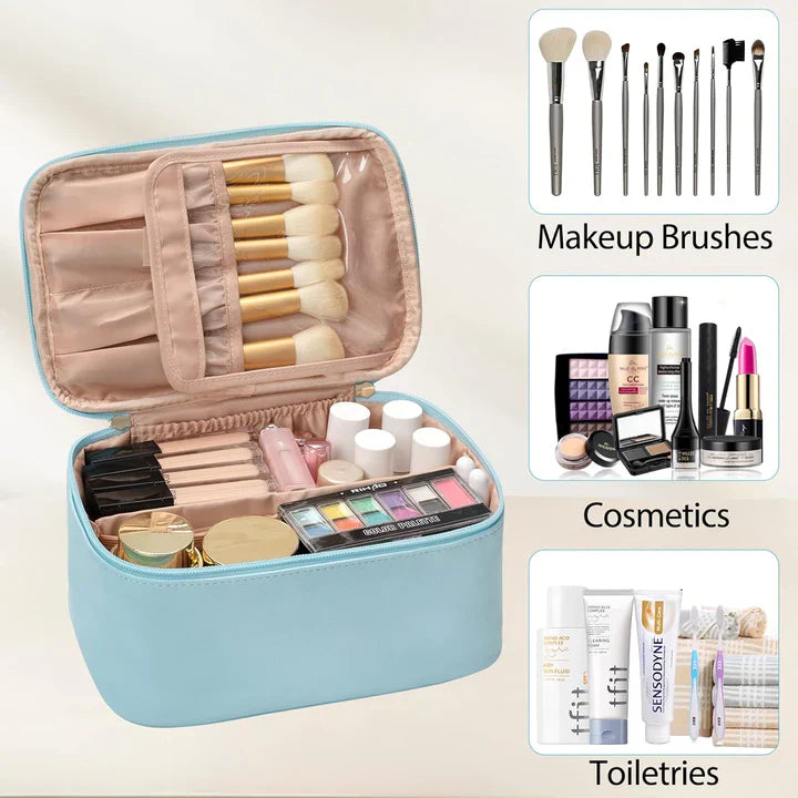 Lisslune | Practical Make-up Organizer for Traveling | With Compartments and Dividers