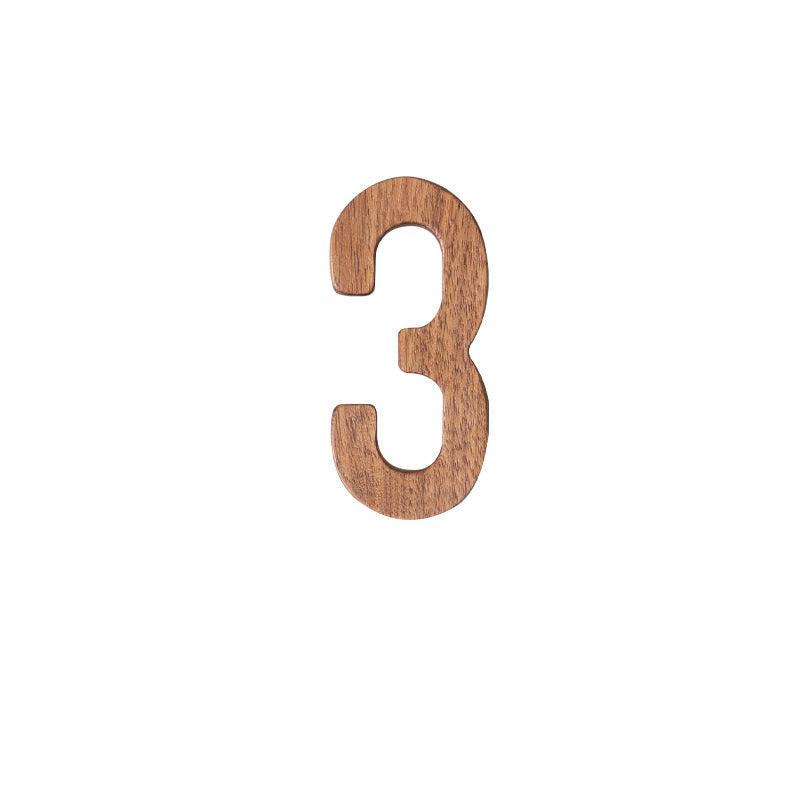 Lisslune | Elegant Black Walnut Nordic House Number