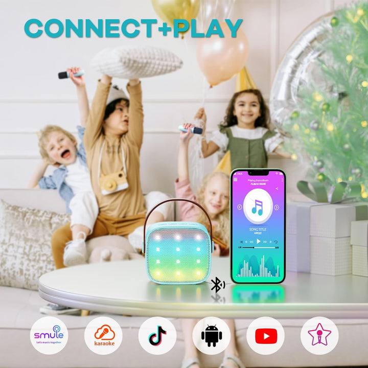 Lisslune | Portable Mini Karaoke Machine with Bluetooth Speaker & 2 Wireless Mics – Veylo