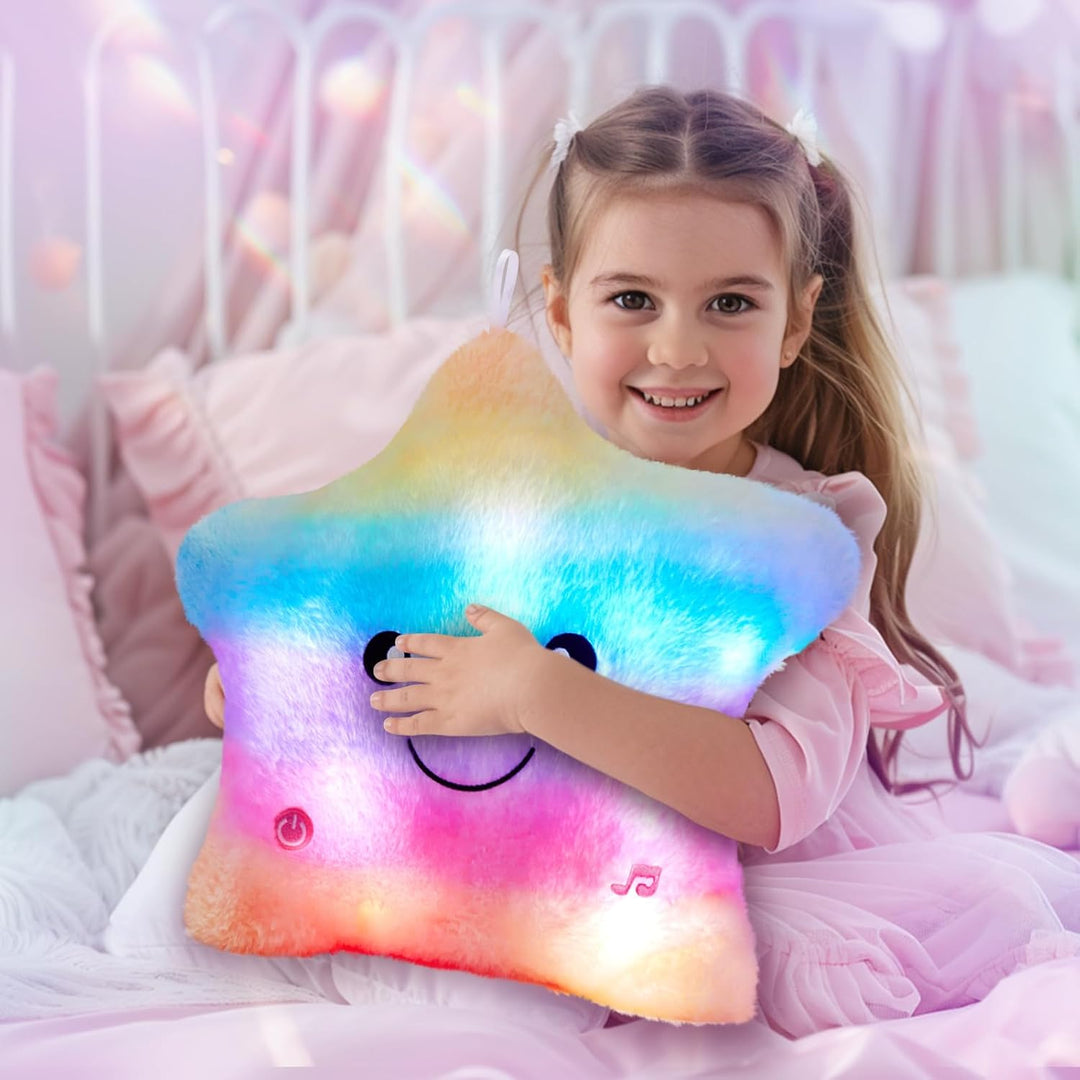 Lisslune | StarGlow Plush Night Light – Soft Stuffed Animal with Music and Light