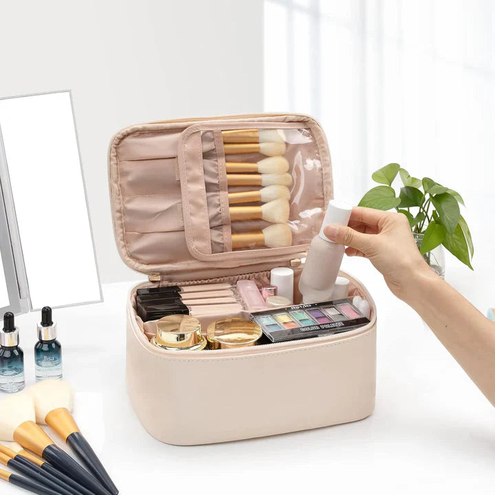 Lisslune | Practical Make-up Organizer for Traveling | With Compartments and Dividers
