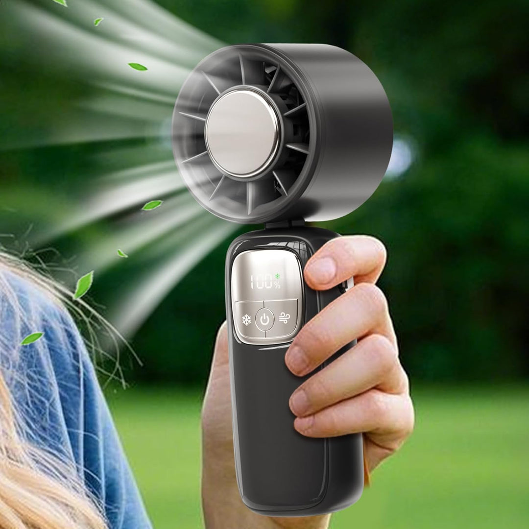 Lisslune | Portable Foldable Handheld Fan with LED Display 100 Speeds