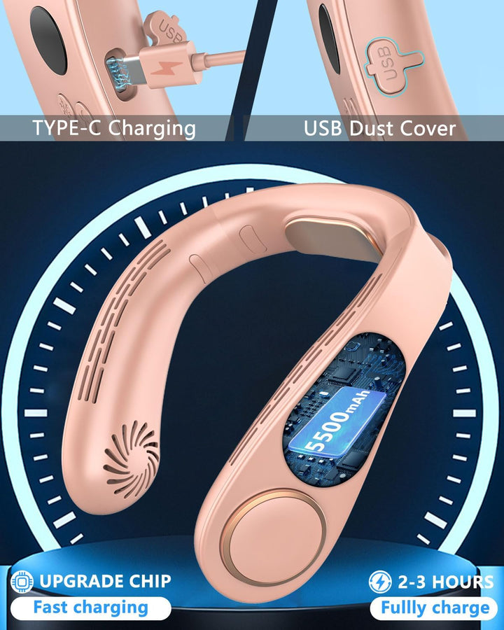 Lisslune | Neck Cooler Pro – Bladeless Neck Fan with Cooling Plate and LED Display