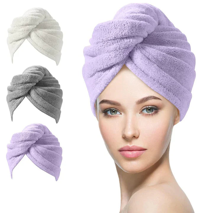 Lisslune | Microfiber Hair Towel Set | 3 Pack for Quick Drying