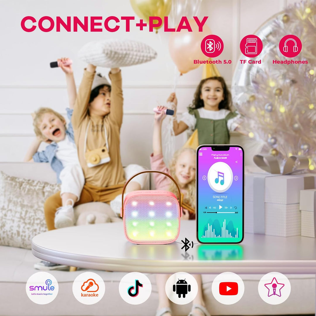 Lisslune | Portable Mini Karaoke Machine with Bluetooth Speaker & 2 Wireless Mics – Veylo