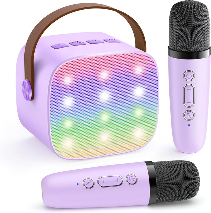 Lisslune | Portable Mini Karaoke Machine with Bluetooth Speaker & 2 Wireless Mics – Veylo