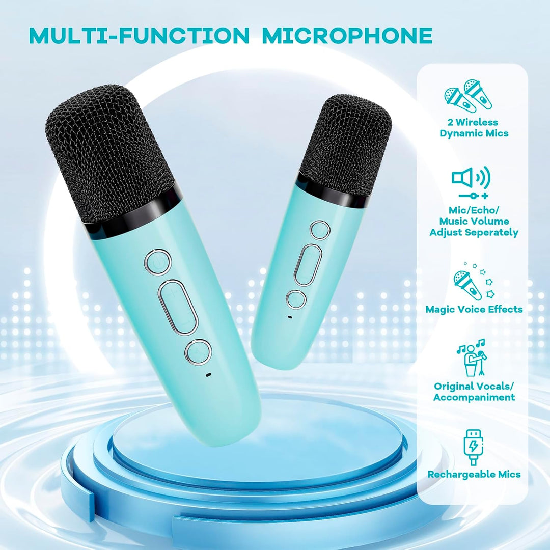 Lisslune | Portable Mini Karaoke Machine with Bluetooth Speaker & 2 Wireless Mics – Veylo