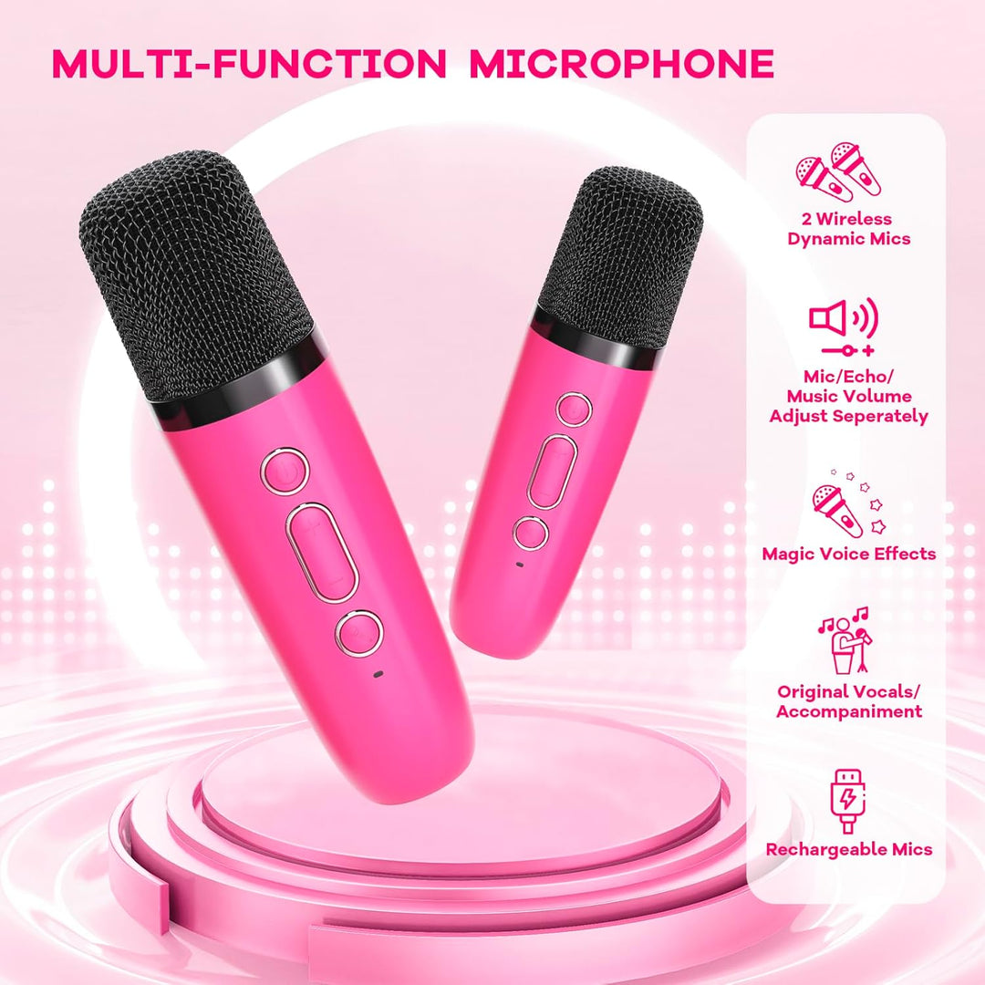 Lisslune | Portable Mini Karaoke Machine with Bluetooth Speaker & 2 Wireless Mics – Veylo