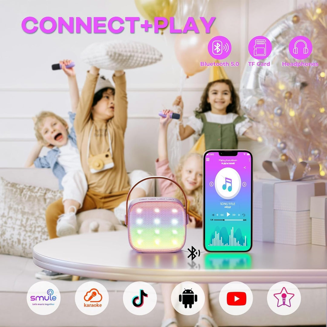 Lisslune | Portable Mini Karaoke Machine with Bluetooth Speaker & 2 Wireless Mics – Veylo