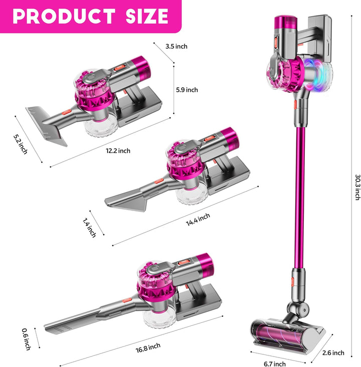 Lisslune | 4-in-1 Kids Vacuum Cleaner | Real Working Toy Vacuum with Lights & Sounds