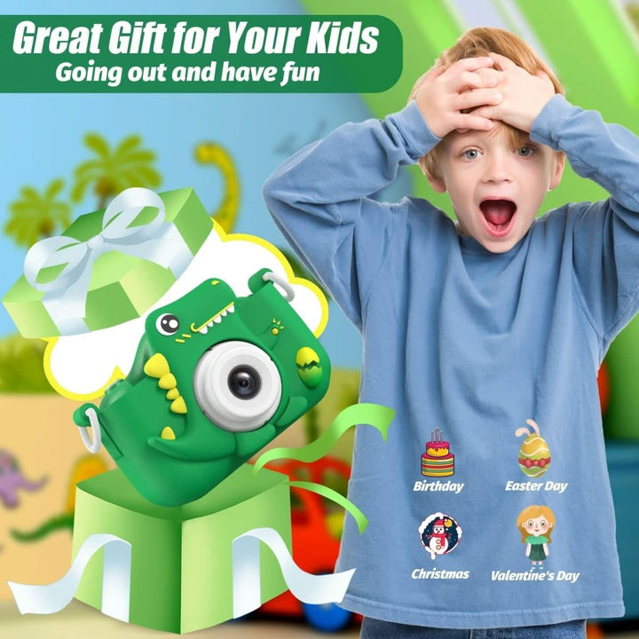 Lisslune | PhotoDino – Children's camera in dinosaur design with 1080p HD & selfie function