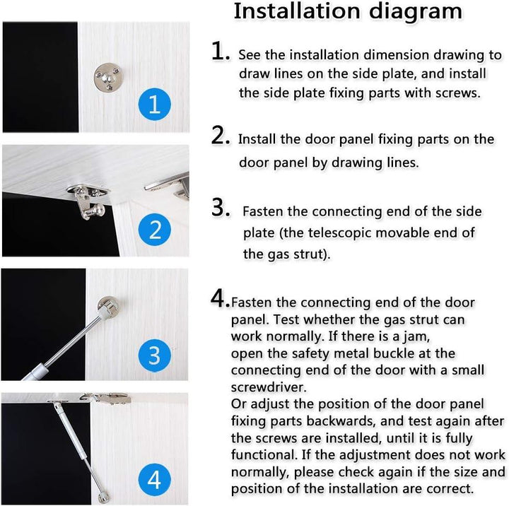 Lisslune | Revolutionary Hydraulic Gas Spring Stay Kit for Smooth Cabinet Door Operation