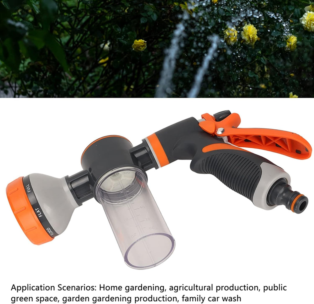 Lisslune | Garden Watering Foam Sprayer 8 Modes High Pressure Hand Shower
