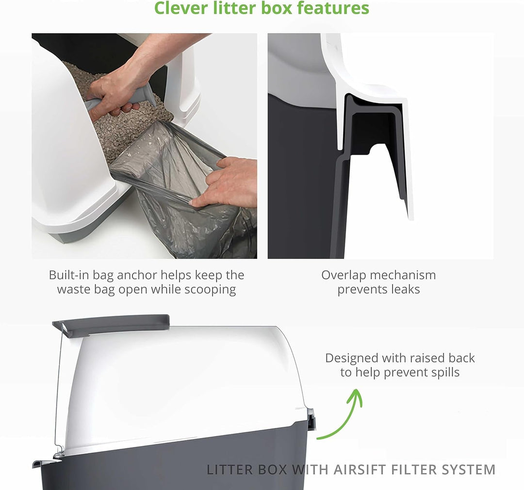 Lisslune | PetHome XL Cat Litter Box – Extra Large Covered Litter Tray with Odor Control