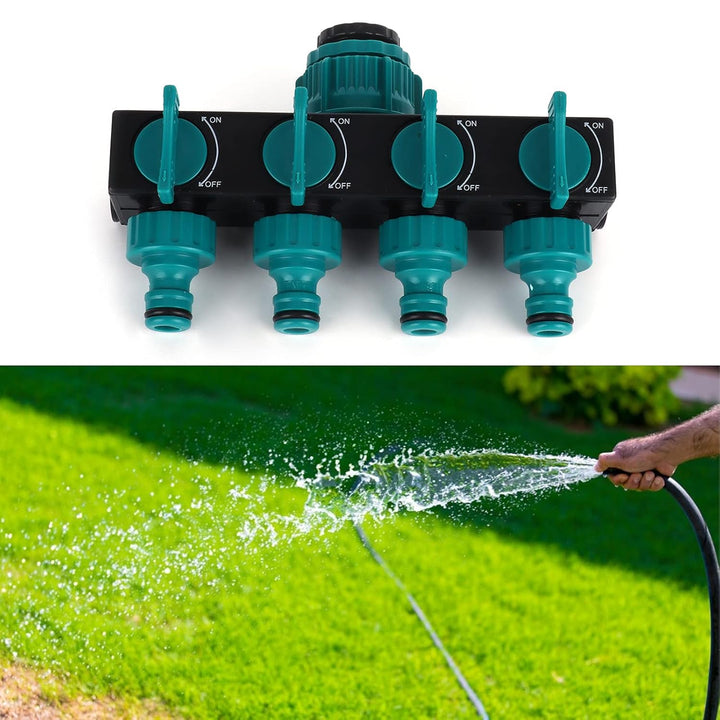 Lisslune | Universal 4-way garden hose splitter – Adjustable faucet splitter
