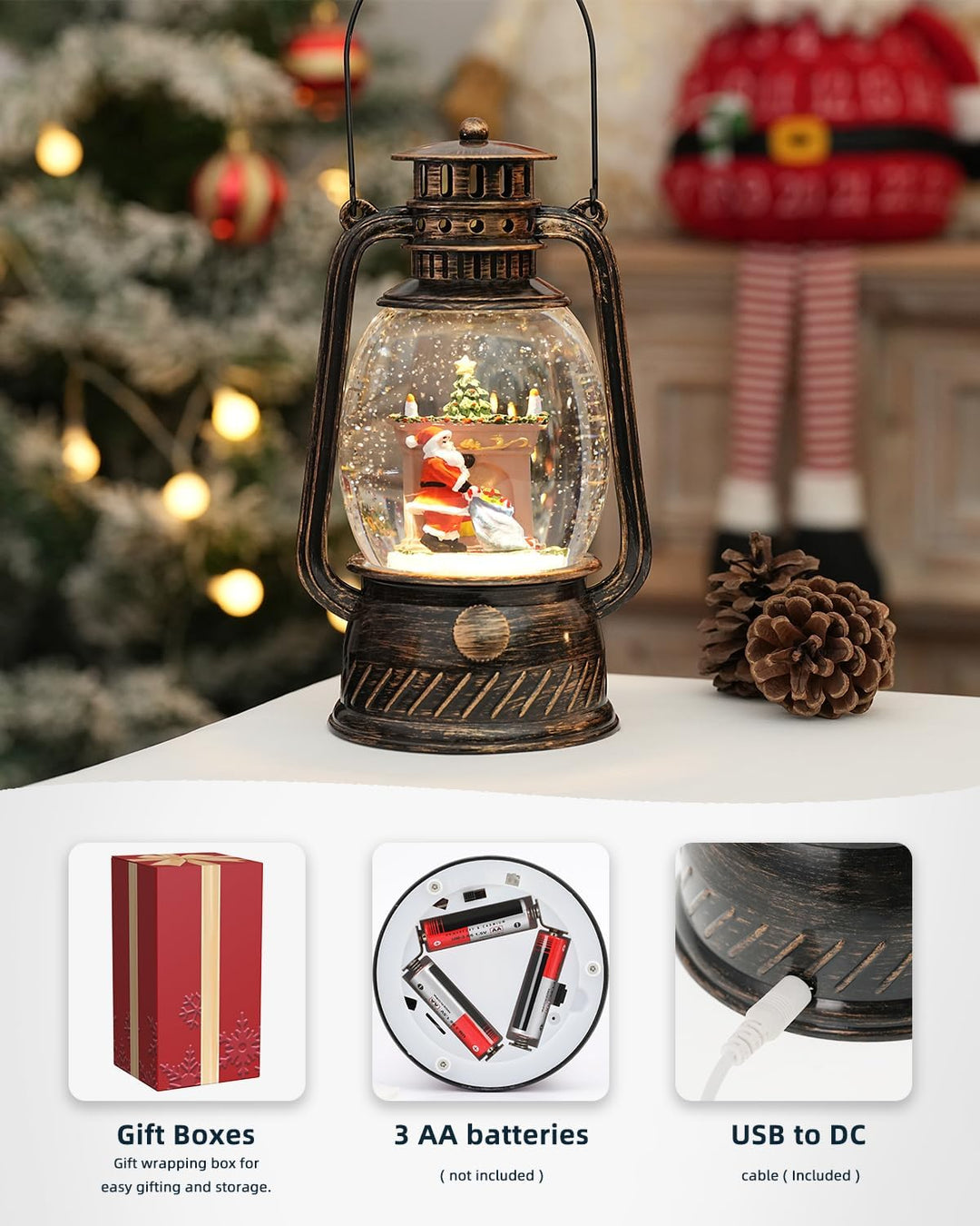 Lisslune | Autumn Gloss Decorative Lamp with Pumpkins – Warm LED Light and 6-Hour Timer