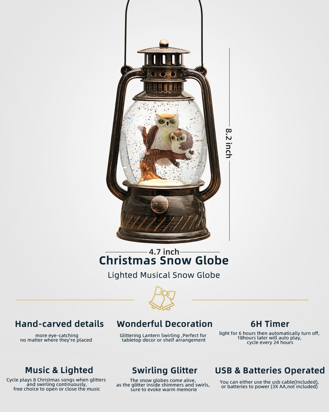 Lisslune | Autumn Gloss Decorative Lamp with Pumpkins – Warm LED Light and 6-Hour Timer