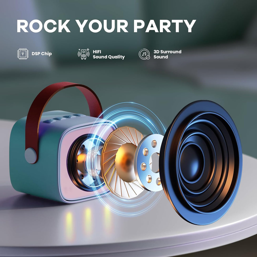 Lisslune | Portable Mini Karaoke Machine with Bluetooth Speaker & 2 Wireless Mics – Veylo