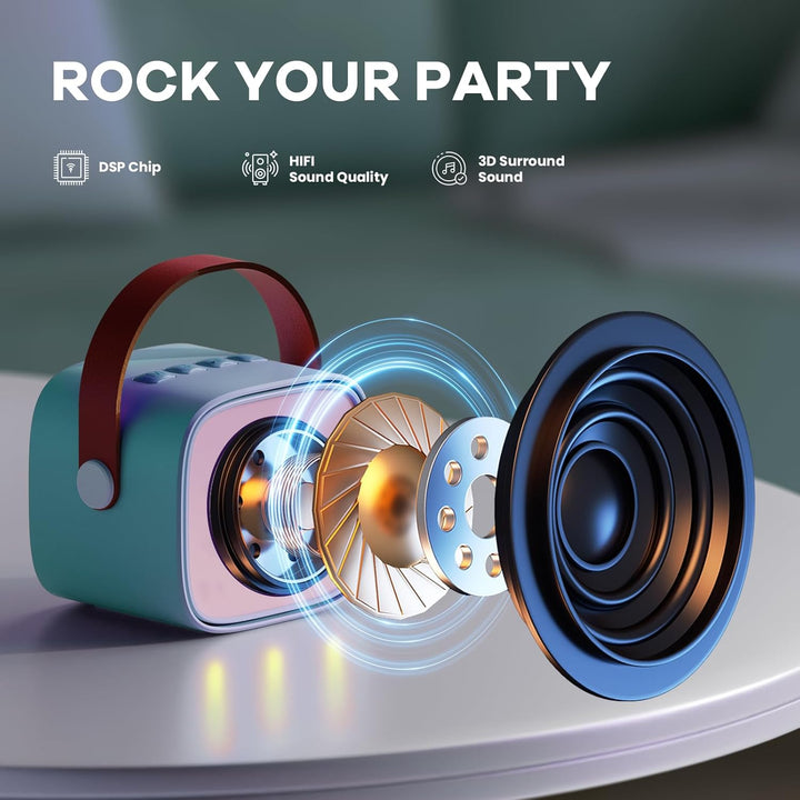 Lisslune | Portable Mini Karaoke Machine with Bluetooth Speaker & 2 Wireless Mics – Veylo