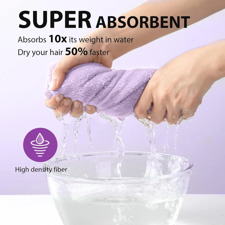 Lisslune | Microfiber Hair Towel Set | 3 Pack for Quick Drying