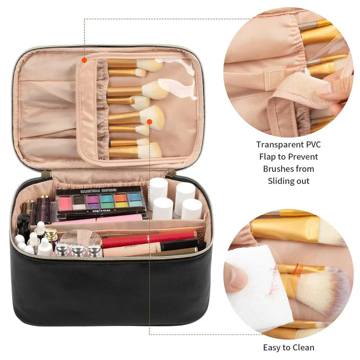 Lisslune | Practical Make-up Organizer for Traveling | With Compartments and Dividers