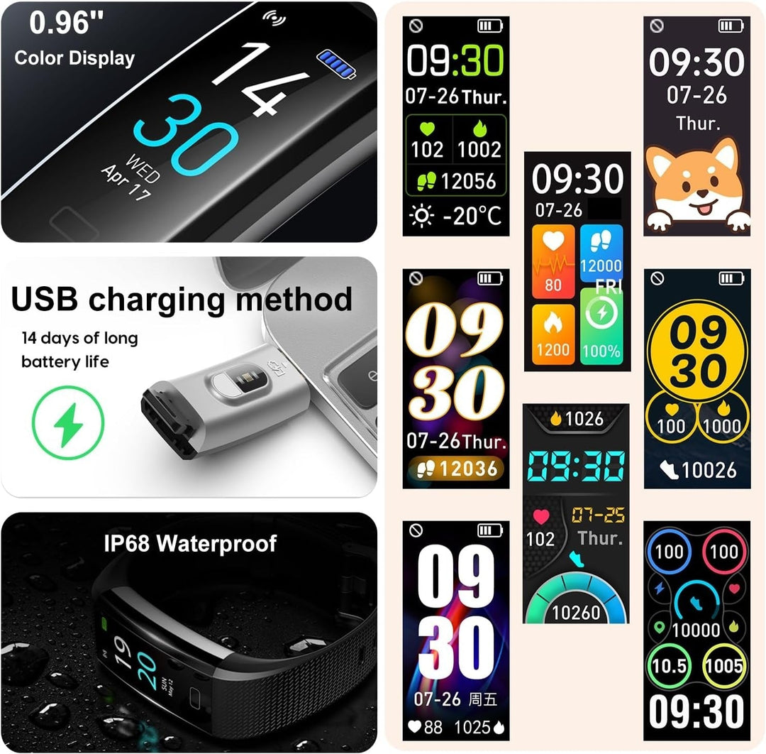 Lisslune | Blood Pressure and Heart Rate Monitor Smartwatch | Waterproof, Sleep Tracking & Fitness Insights for Daily Health Management