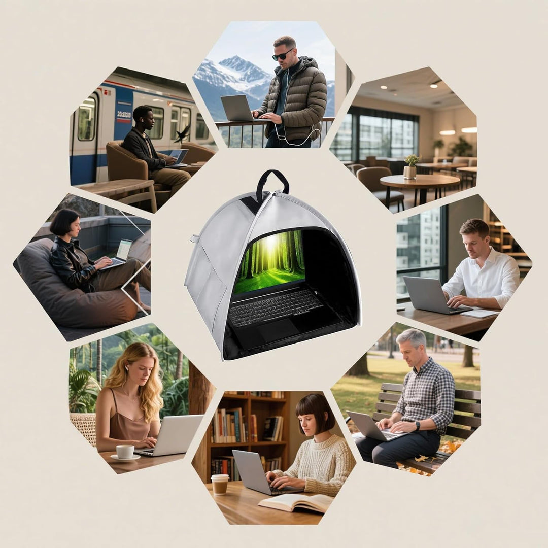 Lisslune | Laptop Sun Shade – Foldable Anti-Glare Privacy Tent for 13–16" Devices – Travory