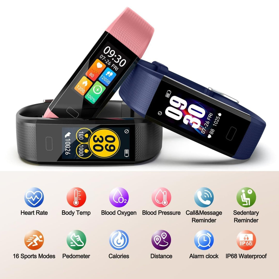 Lisslune | Blood Pressure and Heart Rate Monitor Smartwatch | Waterproof, Sleep Tracking & Fitness Insights for Daily Health Management