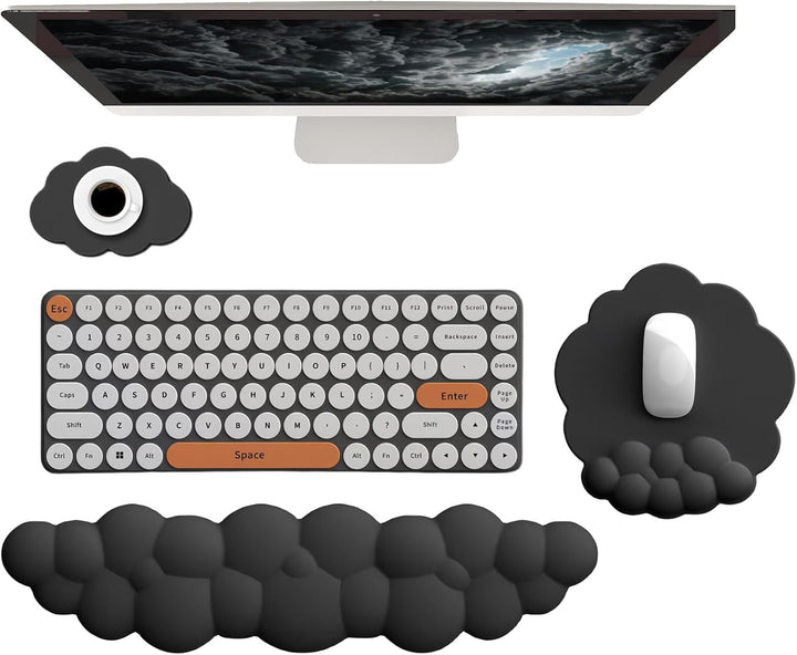 Lisslune | Cloud-Shaped Ergonomic Wrist Rest Set with Mouse Pad & Coaster – Zeyora