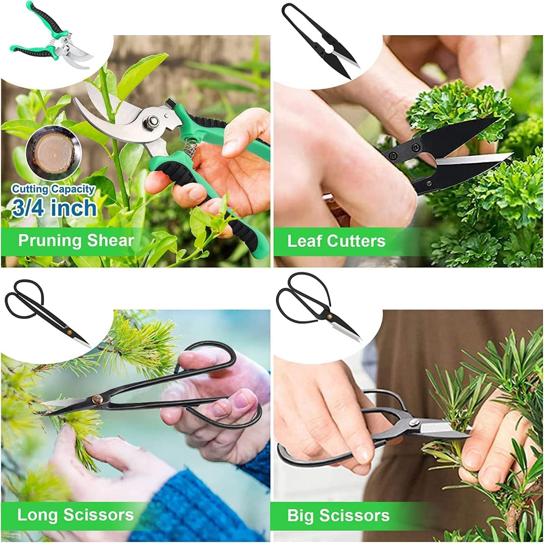 Lisslune | 24-Piece Bonsai Tree Care Kit with High-Carbon Steel Tools and PU Leather Bag – Sevora