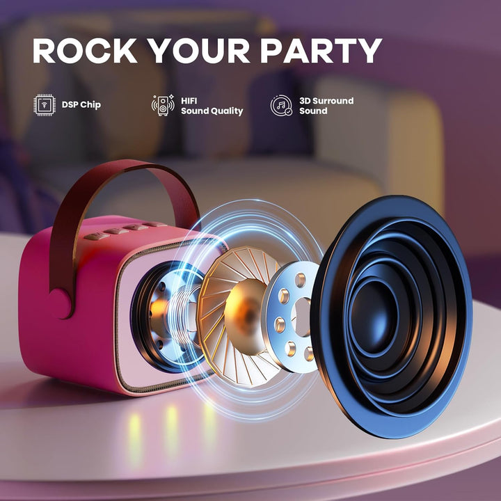 Lisslune | Portable Mini Karaoke Machine with Bluetooth Speaker & 2 Wireless Mics – Veylo