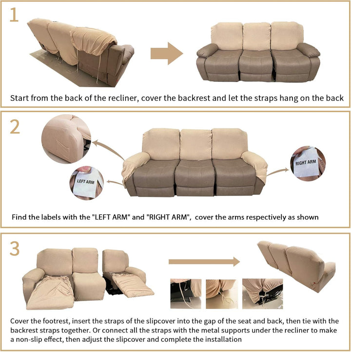 Lisslune | Stretch Recliner Chair Covers 4-Piece Set – CoverMate